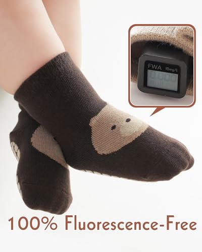 5/10 Paar Socken Baby Kleinkinder ABS rutschfeste Sock Tiermotive Stoppersocken Baumwolle Crew Socks – Bild 4