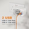 TESSAN Adattatore Presa Inglese con USB C e USB A, 5 in 1 Adattatori Prese Inglesi, Adattatore UK 3250 W, Presa Inglese per Regno Unito, Irlanda, Scozia, Singapore, Tipo G