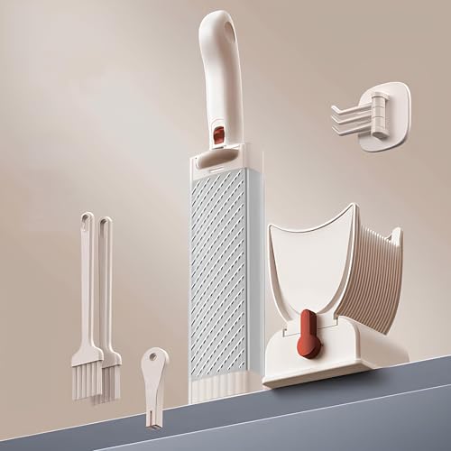 Meat Slicer Cleaver,Stainless Steel Meat Cleaver Food Slicer,Kitchen Knife Set For Meat Slicing Shredding,Manual Fresh Meat Cutter Food Slicer,2-4 mm Thickness Adjustable Fresh Meat Cutter(Pink)