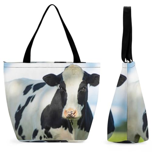 Sac de shopping vaches pour voyage grand volume femme porté épaule pratique