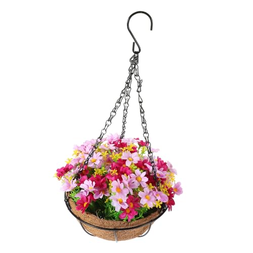 Fausses fleurs réalistes balcon avec panier suspendu extérieur - 2