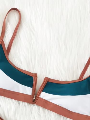 WDIRARA Women's Colorblock Contrast Binding Bikini Swimsuit 2 Piece Bathing Suit4