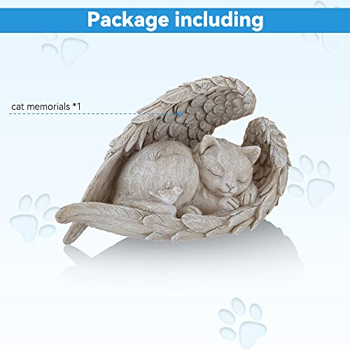 Newdream Cat Angel Memorial Statue Commemorates Our Lost Fur Baby,Cat Figurines Is Placed In The Outdoor Garden Or Tombstone #TOP2