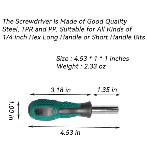 Dofedofo Bit Driver Handle,2 Pieces 1/4 Inch Bit Driver Magnetic Screwdriver Bit Holder,6.35Mm Hex 110Mm Long Mini Short Strong Bit Holder Extension With Non-Slip Handle Nut Driver thumb #1
