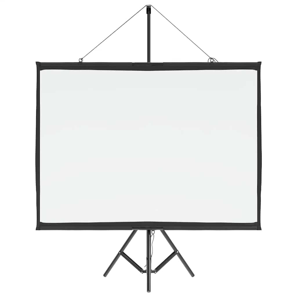Schermo di proiezione manuale da 72 pollici 4:3 con treppiede, schermo portatile in poliestere opaco per aule, home theater e sale conferenze, bordi neri migliorano il contrasto