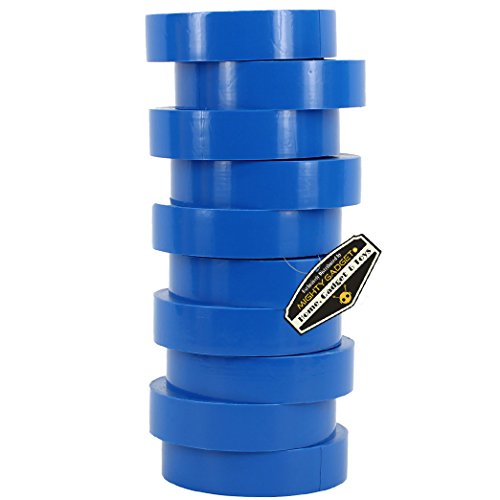 10 Pack of Mighty Gadget (R) Professional Grade UL Listed Blue Color PVC Electrical Tapes with Durable Rubber Based Adhesive, Rated up to 600 Volts and 176 °F - Dimensions: 3/4” (W) x 60 Feet (L)