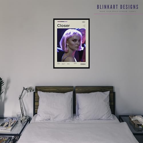 Image of BLINKART Closer (2004) Movie Poster Frame 8x12 Inch | Premium 300 GSM Paper Wall Print | Mid Century Vintage Film Artwork for Home, Bedroom, Living Room, Office | Framed Photo Decor