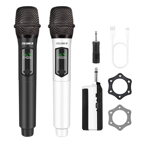 talomen Microfono Wireless,Microfoni karaoke a 2.4 GHz,Microphone Portatile professionale,Sistema di...