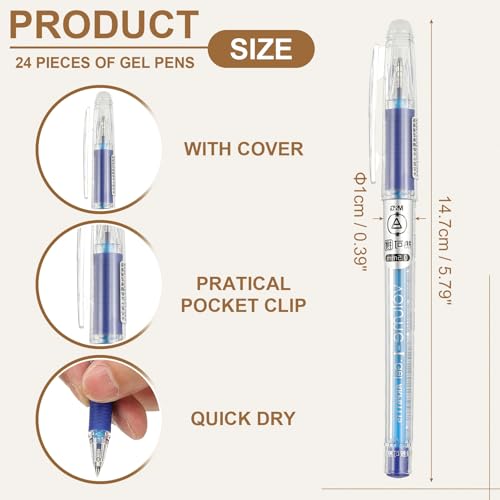 Bolígrafos borrables PATIKIL 0.5mm 24 unidades tinta azul miniatura 2