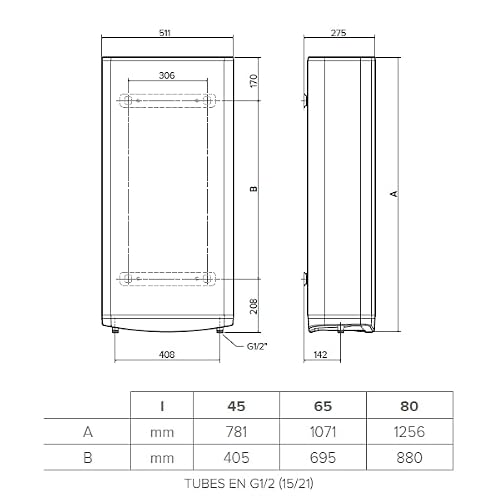 Ariston VELIS DUNE 65 litres - Chauffe-eau électrique Ultra-Plat - 13% d’Economies d’Energie - Conçu et fabriqué pour être installé en France. – vue 7