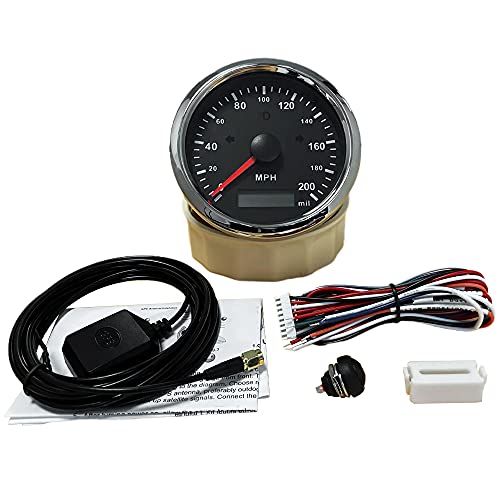 ELING MPH GPS Speedometer Odometer 200MPH Mileage Adjustable Overspeed Alarm for Boat Car Truck Motorcycle 85mm - Thumbnail 4