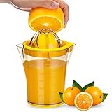【Reibahlen mit 2 Größen】 Die Innenreibahle mit 6 Zähnen dient zum Extrahieren von maximalem Saft aus Zitrone und Limette, während die Außenreibahle mit 6 Klauen zum Extrahieren von Orange, Grapefruit und anderen größeren Früchten verwendet wird. So Entfernen Sie die Externe Reibahle: Legen Sie das Filterteil auf den Tisch, halten Sie die Kanten mit 2 Daumen fest, drücken Sie das Filterteil nach unten und entfernen Sie die externe Reibahle leicht