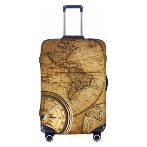Vintage Compass World Map Travel Luggage Cover Protector Suitcase Covers for Luggage Covers for Suitcase Fit 18-32 In S