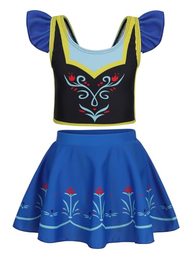 Image of WonderBabe Toddler Girls 2 Piece Tankini Bathing Suits Princess Summer Rash Guard Swimwear