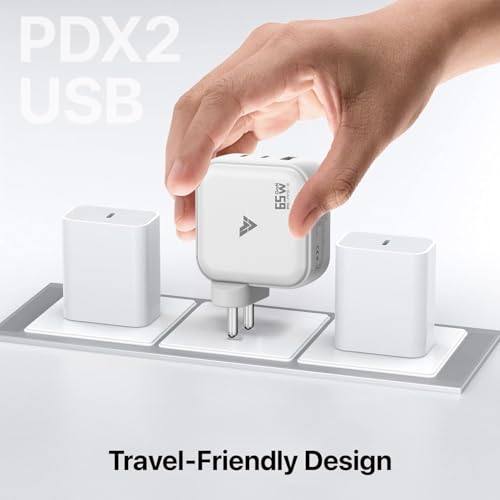 Image of DR VAKU 65W Charger Type C Fast Adapter with Type C Cable Multi Port Dual PD Charging GaN Technology for Laptop, iPhone 17 /17 Air /17 Pro /17 Pro Max, 16 /15 /14 /13 /12 Series, Samsung & Android Devices