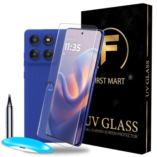 Image of FIRST MART Military-Grade UV Tempered Glass Screen Protector For Motorola Moto Edge 60 Pro 5G With Easy Installation Kit| Edge To Edge Coverage, Bubble-Free |Crystal Clear