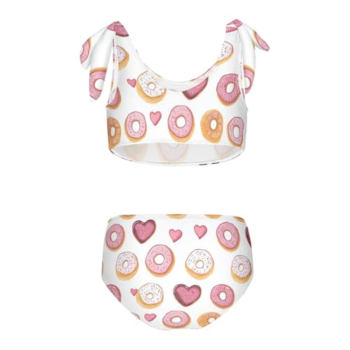 Wusikd Doughnuts Girls Swimsuits Two Piece Hearts Swimwear Bikini Set for for Girls Size 3T2