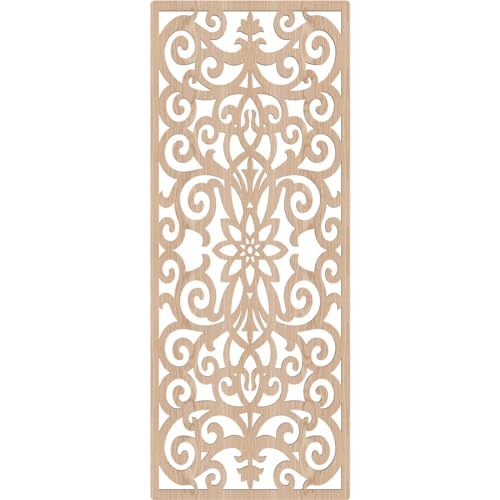 Image of 21 3 /8 inchW x 54 3 /8 inchH x 3 /8 inchT Buel Decorative Fretwork Wood Wall Panels, Red Oak