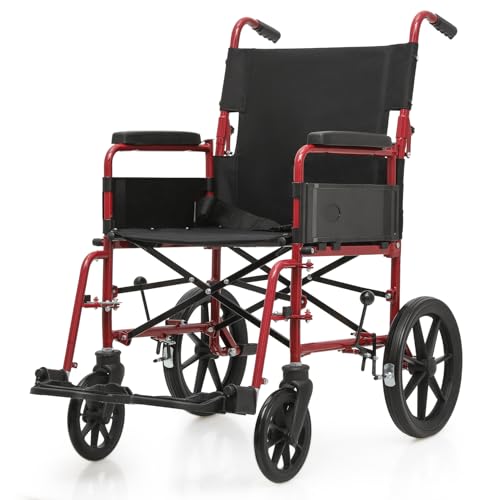 Magshion Foldable Heavy-Duty Wheelchair with Removable Arms