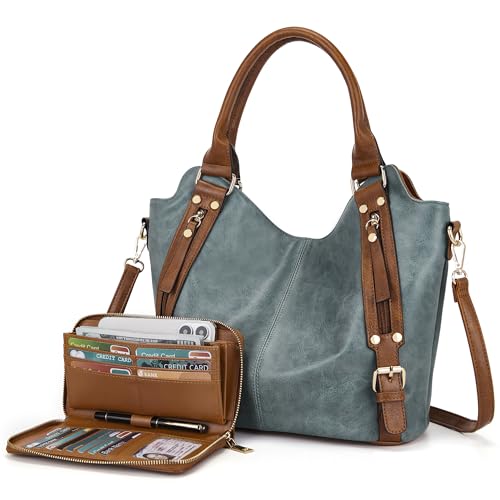 Image of Crossbody Bags for Women Large Hobo Purse Shoulder Handbag Wallet Set 2PCS | Soft PU Leather,Total 9 Pockets,Large Capacity,with a Spacious Functional Wallet,Detachable Shoulder Strap,Stylish Design