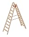 Produktbild Layher Holzstehleiter - mit 10 Stufen; Holzleiter mit 80mm breiten Stufen, beidseitig begehbar; Länge 2,62 m