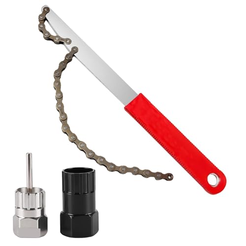 Volink Kit Outil Démonte Cassette Vélo, Fouet à Chaîne avec Extracteur pour Shimano/SRAM6 7 8 9 10 11 Vitesses, Démonte Roue Libre et Pédalier, Universel...