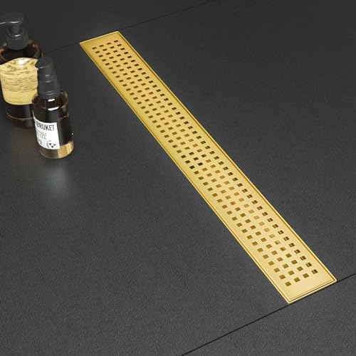 SaniteModar Drain douche linéaire 48 po or brossé