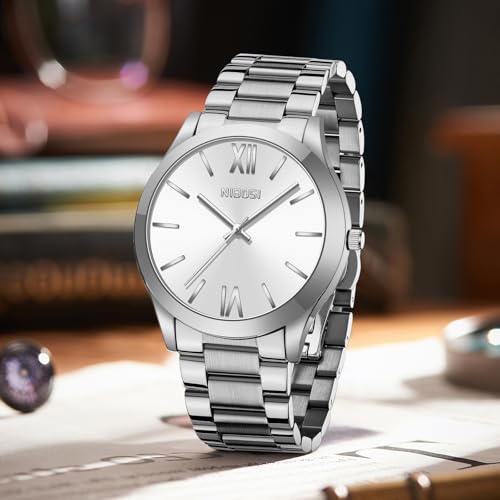 Image of NIBOSI Watch for Man Analog Minimalism Dial Quartz Mens Watch Business Black Wrist Watch Polycarbonate Strap Waterproof