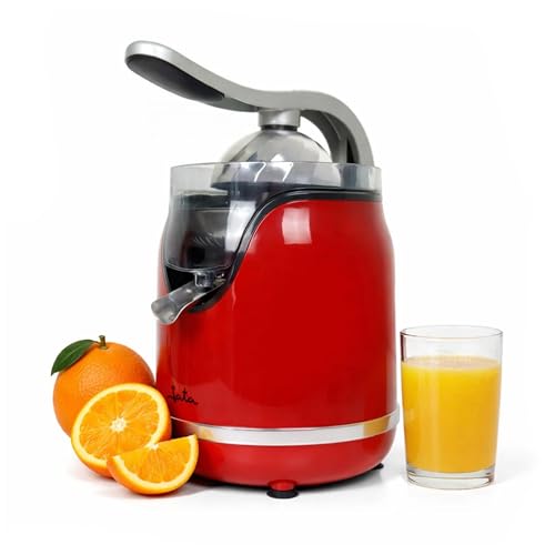 Jata JEEX1059 Exprimidor Eléctrico de Cítricos 160 W con Brazo de Presión, Doble Cono, Vertido Antigoteo, Filtro de Acero Inoxidable, Silencioso, Desmontable