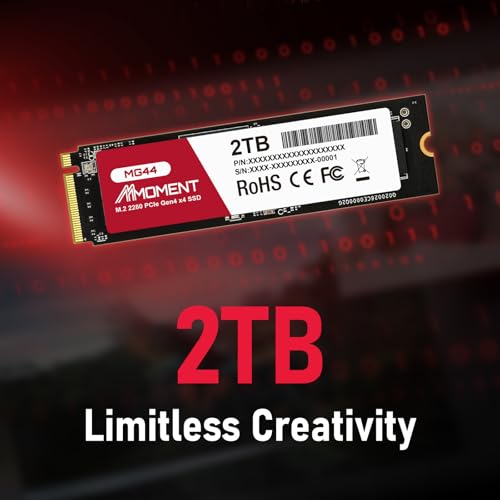 Image of MMOMENT MG44 2TB NVMe PCIe 4.0 Internal SSD, Up to 7200MB /s Read, 6200MB /s Write M.2 2280 Storage Internal PC Solid State Drive for Laptop Desktop