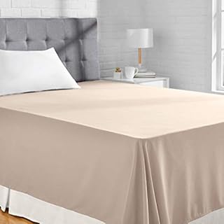 Amazon Basics Microfiber Flat Sheet, Taupe 180 x 260 cm
