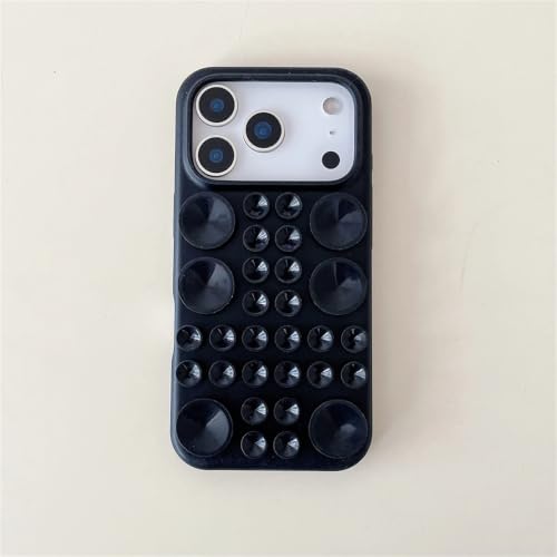 Coque antichoc iPhone 17 Pro Max à ventouse silicone noir anti-chute et mains libres