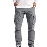 BIBOKAOKE Herren Cargo Hose Lange Regular Fit Cargohose Lässige Arbeitshose Combat Tactical Hosen Freizeithose Frachthose Wanderhose Trekkinghose Men Pants Outdoorhose Streetwear Trouser