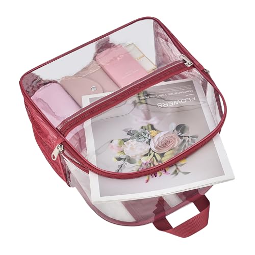 Image of Oraben Clear Backpack Stadium Approved, 12 x 6 x 11 in, Small Transparent Backpack for Concerts, Sports Events, Festivals, Travel, Waterproof PVC, Adjustable Straps, Women Men