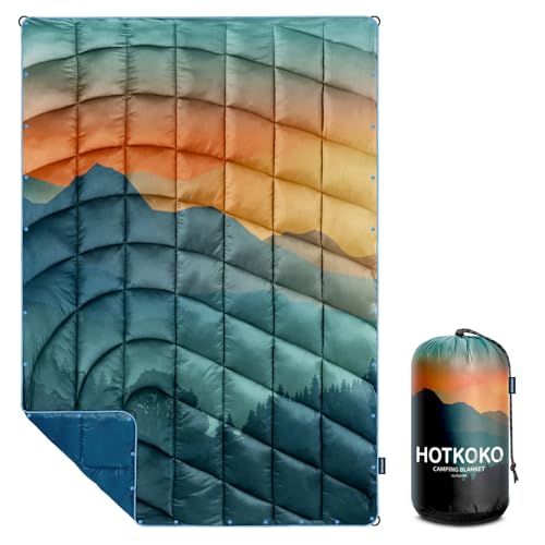 Puffy Camping Blanket,Large Camp Blanket Outdoor Camping Quilt Waterproof