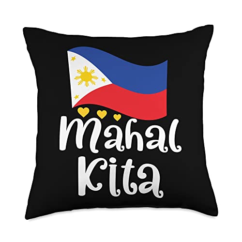 Philippine Flag Mahal Kita I Love You Tagalog Pinoy Filipino Throw Pillow
