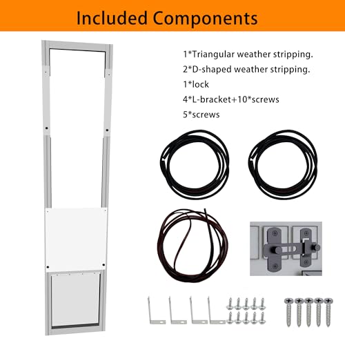 Dreampedal Sliding Glass Dog Door For Rentals And Apartments,No Cutting Easy To Install Aluminum Patio Pets Door With Lockable Panel Can Slide Up And Down Adjustable Height 6.27 To 7.18Ft thumb #7