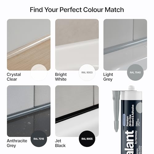 Image of Hemway Light Gray Construction Sealant & Adhesive - 300ml 1 Pack | All-in-One Hybrid Polymer, Superior to Silicone Caulk Sealant, Waterproof, Odorless, Paintable Caulk Kitchen Bathroom Outdoor
