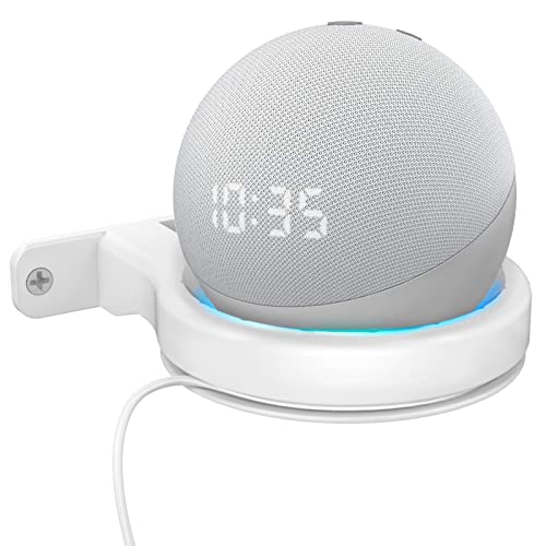 Soportes de Pared para Altavoces para Echo Dot de 3.ª y 4.ª Generación, Estante de Pared Pequeño con Gestión de Cables (Blanco)