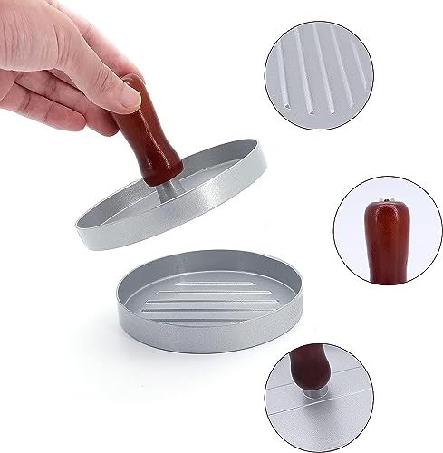 Image of Hamburger Patty Maker Burger Tikki Mold Non-Stick Zinc Alloy Presser for Barbecue Grilling Burger Press Patty Maker for Home, Kitchen, Hotel, Restaurants (1Pcs)