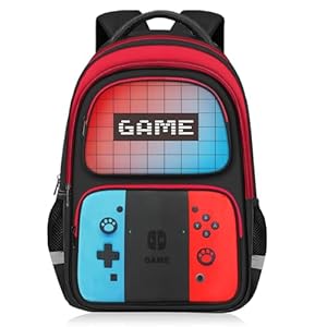 School Backpack For Boys – Gamer Boys Backpack For Kids Children Teens Elementary Middle School – Boys Backpacks Ages 6-18，17″ Video Game Bookbag Travel Back Pack