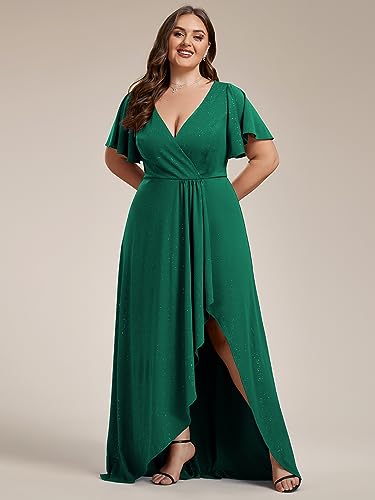 Image of Ever-Pretty Womens Glitter High Low Plus Size Cocktail Wedding Guest Dress
