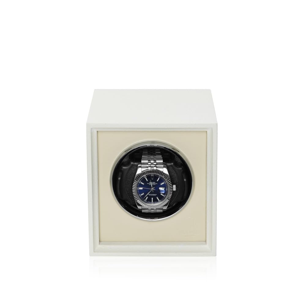 MODALO Twist automatyczny mechanizm do zegarka 1 / Watch Winder – cichy silnik, 900 TPD, lite drewno i skóra, powierzchnia odporna na zarysowania, dla mężczyzn i kobiet