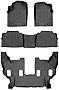 SMARTLINER All Weather Custom Fit Floor Mats 3 Row Liner Set Black Compatible with 2019-2022 Nissan Armada / Infiniti QX80