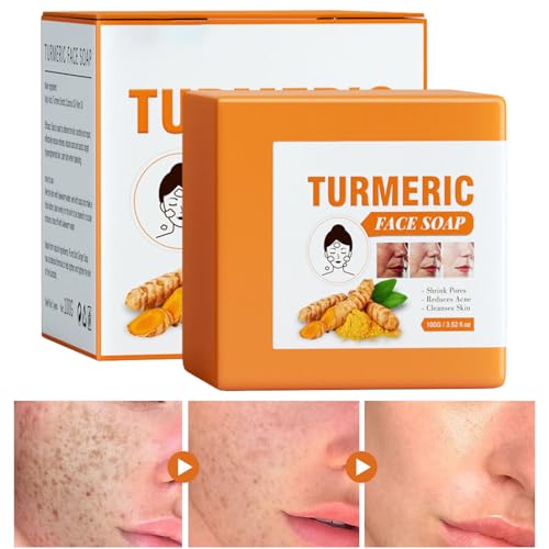 WJnflQN 100g Jabón Corporal De Cúrcuma Jabón De Cúrcuma Para La Cara Jabón Facial Y Corporal De Cúrcuma Jabon De Cara De Curcuma Natural Limpiador Facial Y Corporal Sin Manchas
