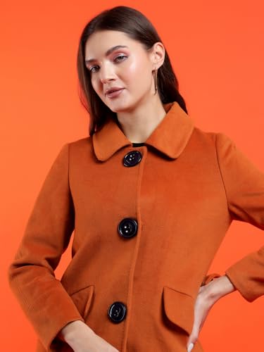 Image of KOTTY Womens Cotton Blend Standard Length Elegant Style Coat - Classic Style with Modern Detailing