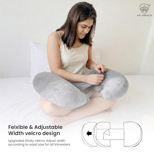 Image of MYARMOR Pregnancy Pillow | Dual Pregnancy Wedge Pillows for Back & Belly Support | Adjustable Butterfly Design | Travel-Friendly Pregnancy Pillow