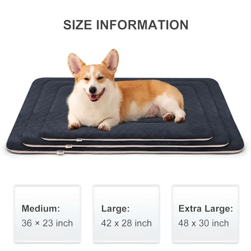 Image of Hero Dog Soft Dog Bed Dog Crate Pad Mat for Medium /Large Dogs, 36 inch Soft Flannel Machine Washable Pet Beds Kennel Pad with Non-Slip Bottom, Dark Grey