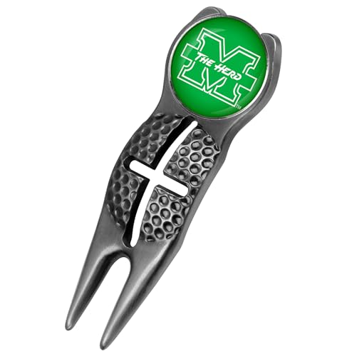 LinksWalker Marshall University Thundering Herd - Crosshairs Divot Repair Golf Tool - Black