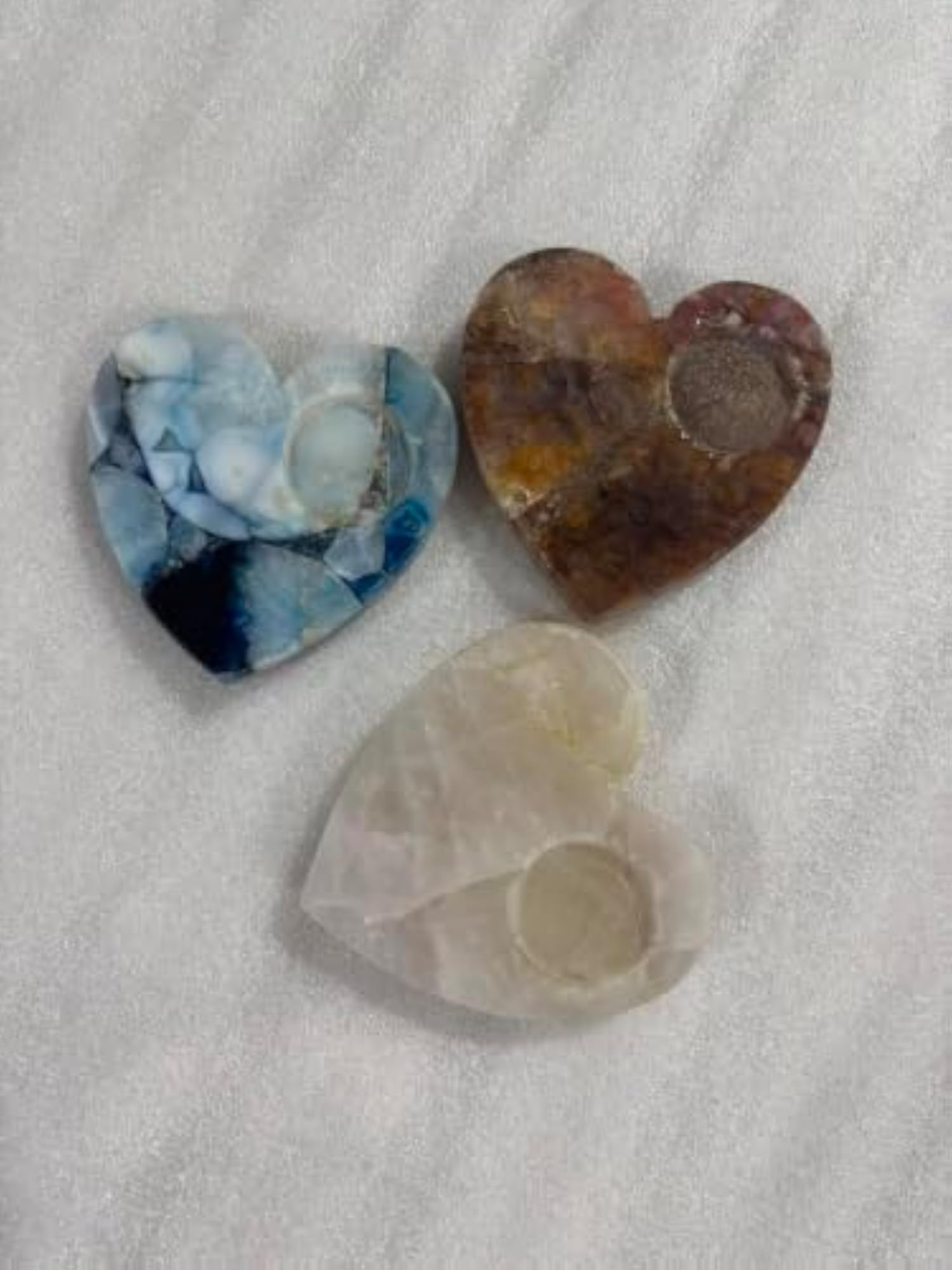 Agate Heart-Shaped Tealight Holder